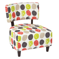OSP Home Furnishings BLV-R8 Boulevard Chair with Dark Espresso Finished Legs and Dot Poppy Fabric